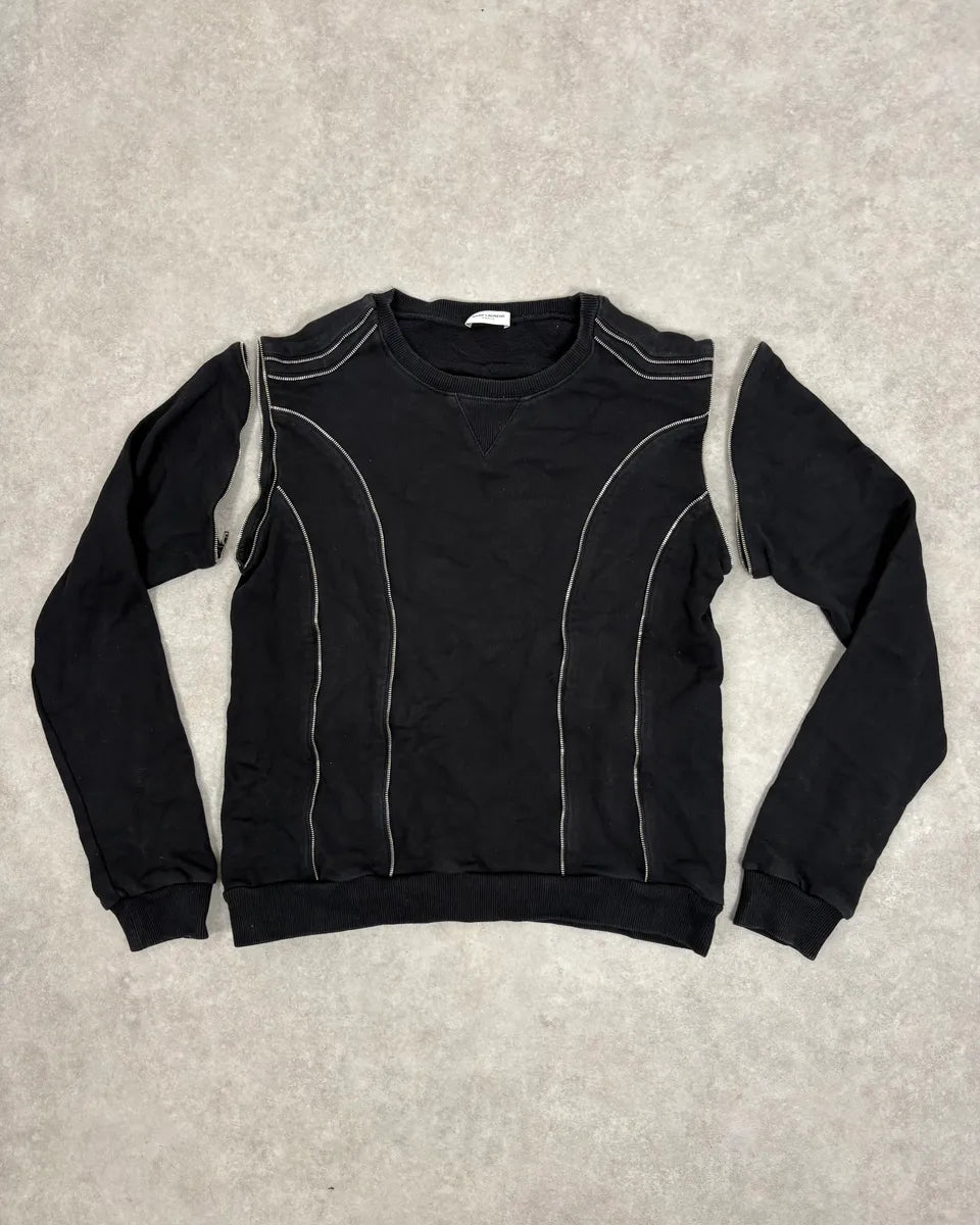 SS2015 Saint Laurent Black Multi Zip Sweater hxNWvEw 3
