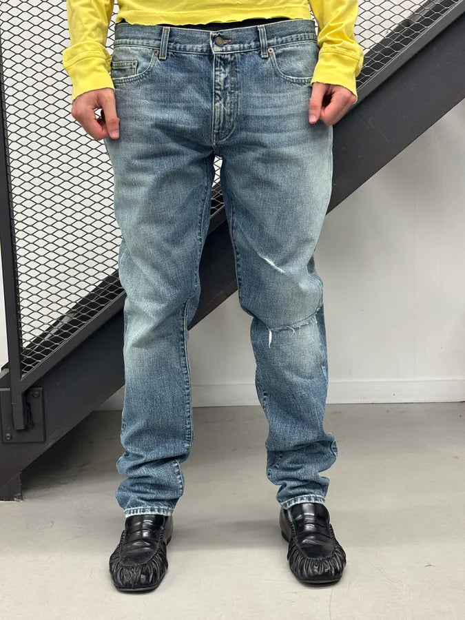Saint Laurent Blue Denim Jeans CRrAvwy 1