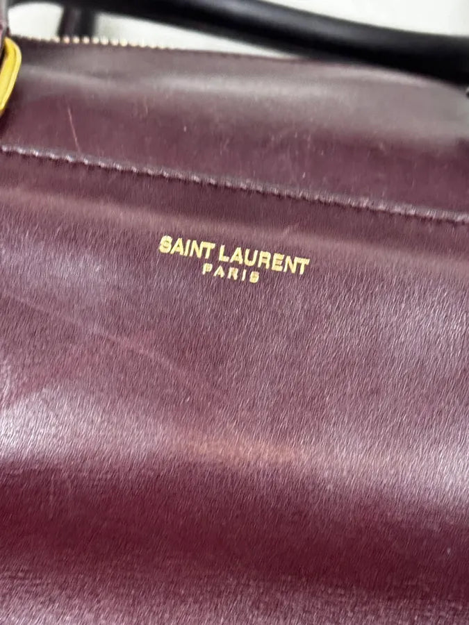 AW2013 Saint Laurent Bordeaux Leather Classic Duffle Bag RoVvsDF 6