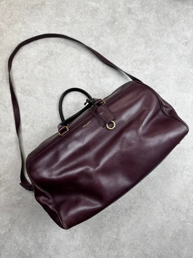 AW2013 Saint Laurent Bordeaux Leather Classic Duffle Bag RoVvsDF 4