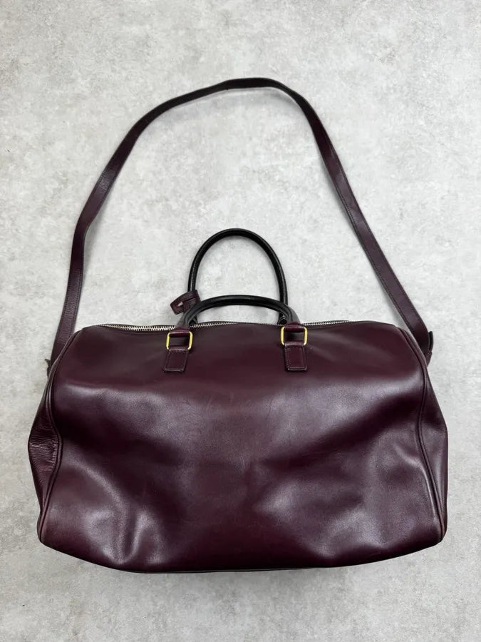 AW2013 Saint Laurent Bordeaux Leather Classic Duffle Bag RoVvsDF 1