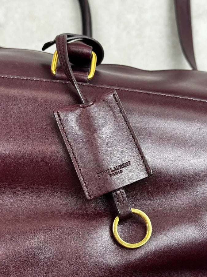 AW2013 Saint Laurent Bordeaux Leather Classic Duffle Bag RoVvsDF 8