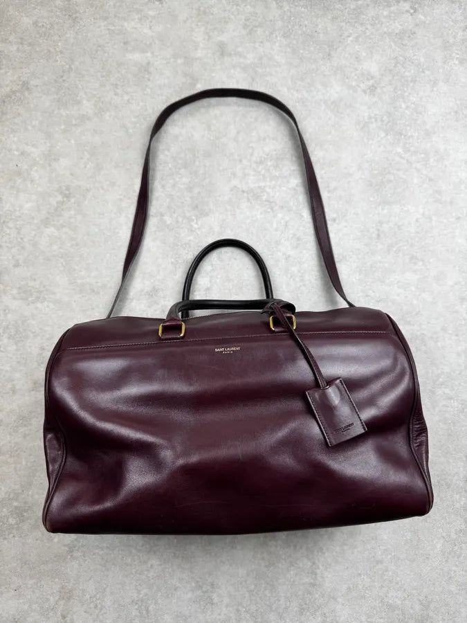AW2013 Saint Laurent Bordeaux Leather Classic Duffle Bag RoVvsDF 0