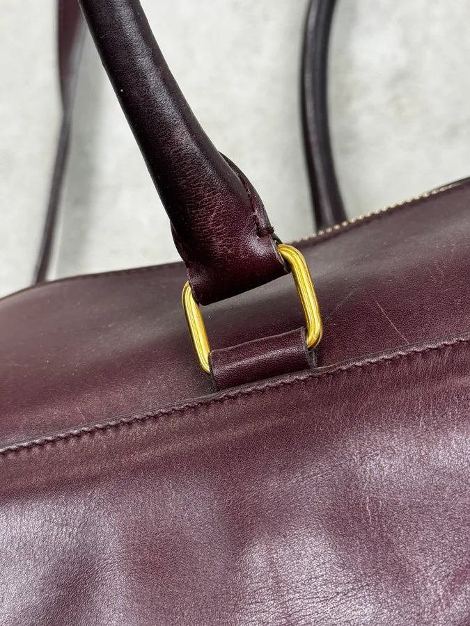 AW2013 Saint Laurent Bordeaux Leather Classic Duffle Bag RoVvsDF 9