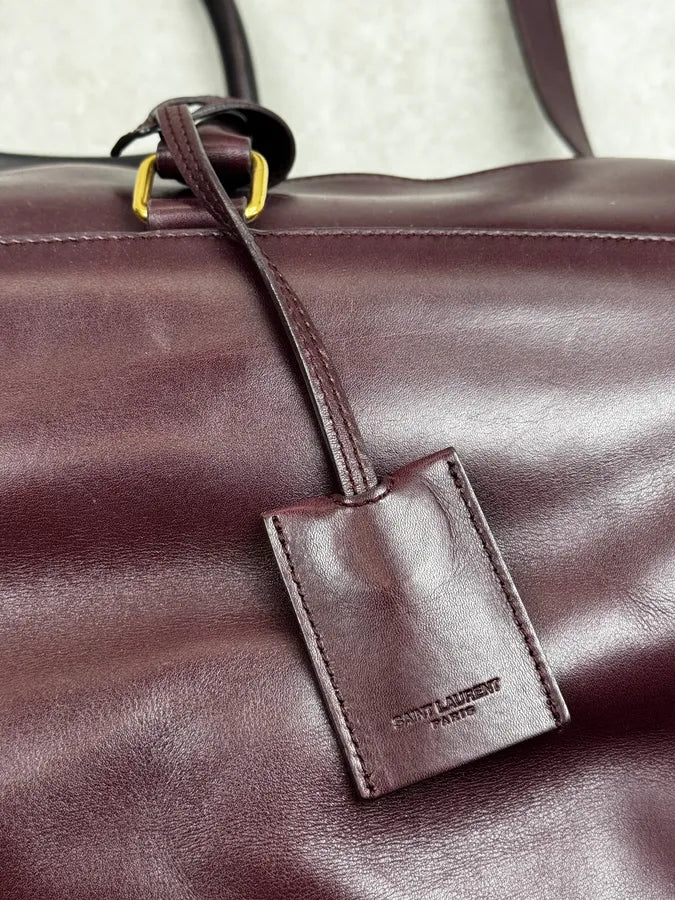 AW2013 Saint Laurent Bordeaux Leather Classic Duffle Bag RoVvsDF 7