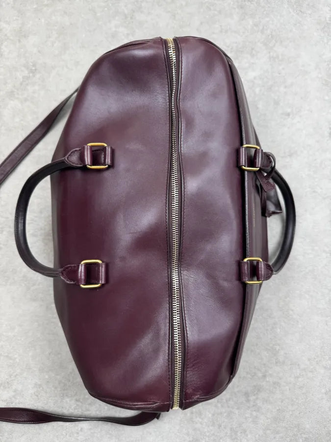 AW2013 Saint Laurent Bordeaux Leather Classic Duffle Bag RoVvsDF 13