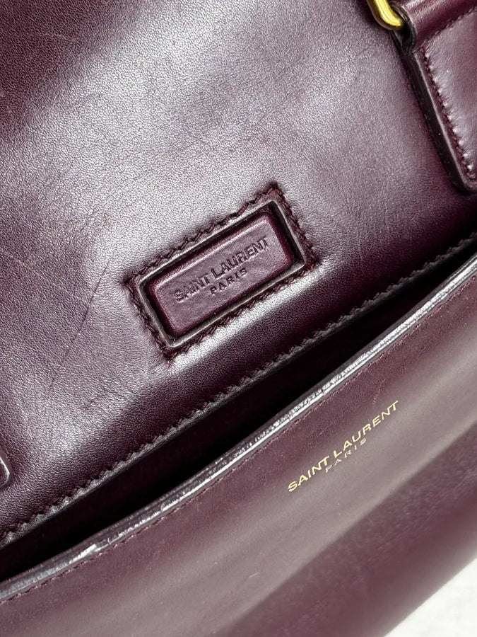 AW2013 Saint Laurent Bordeaux Leather Classic Duffle Bag RoVvsDF 11