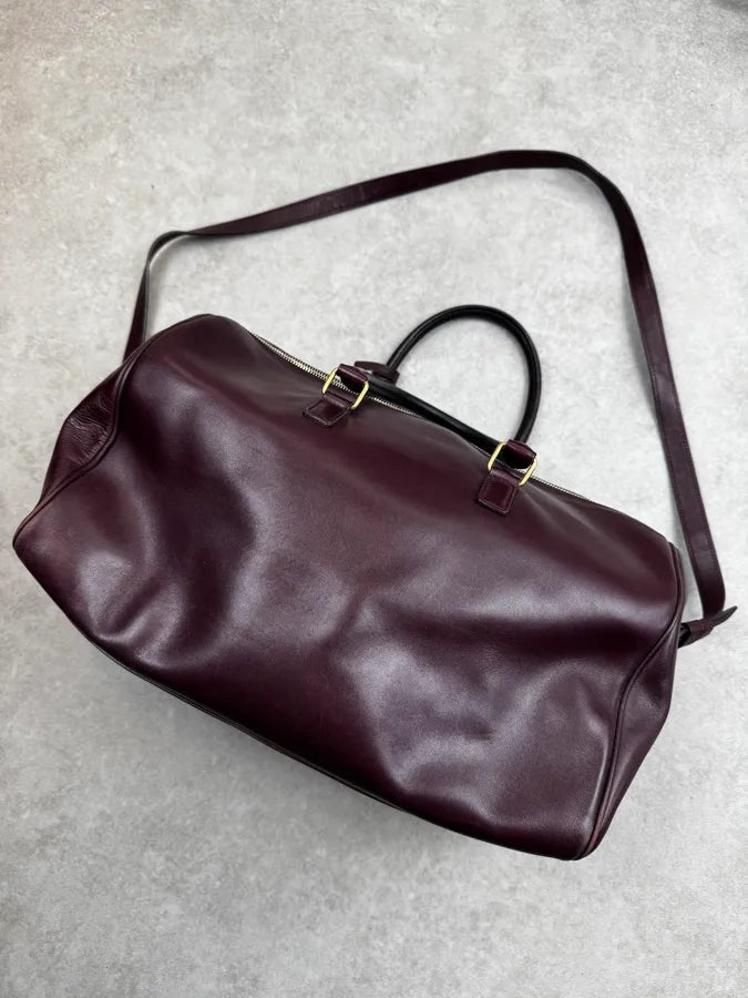 AW2013 Saint Laurent Bordeaux Leather Classic Duffle Bag RoVvsDF 5