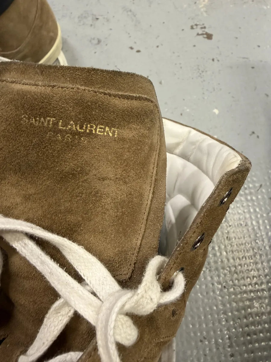 Saint Laurent Brown & Black Suede Leather High Sneakers GNoGnsH 10