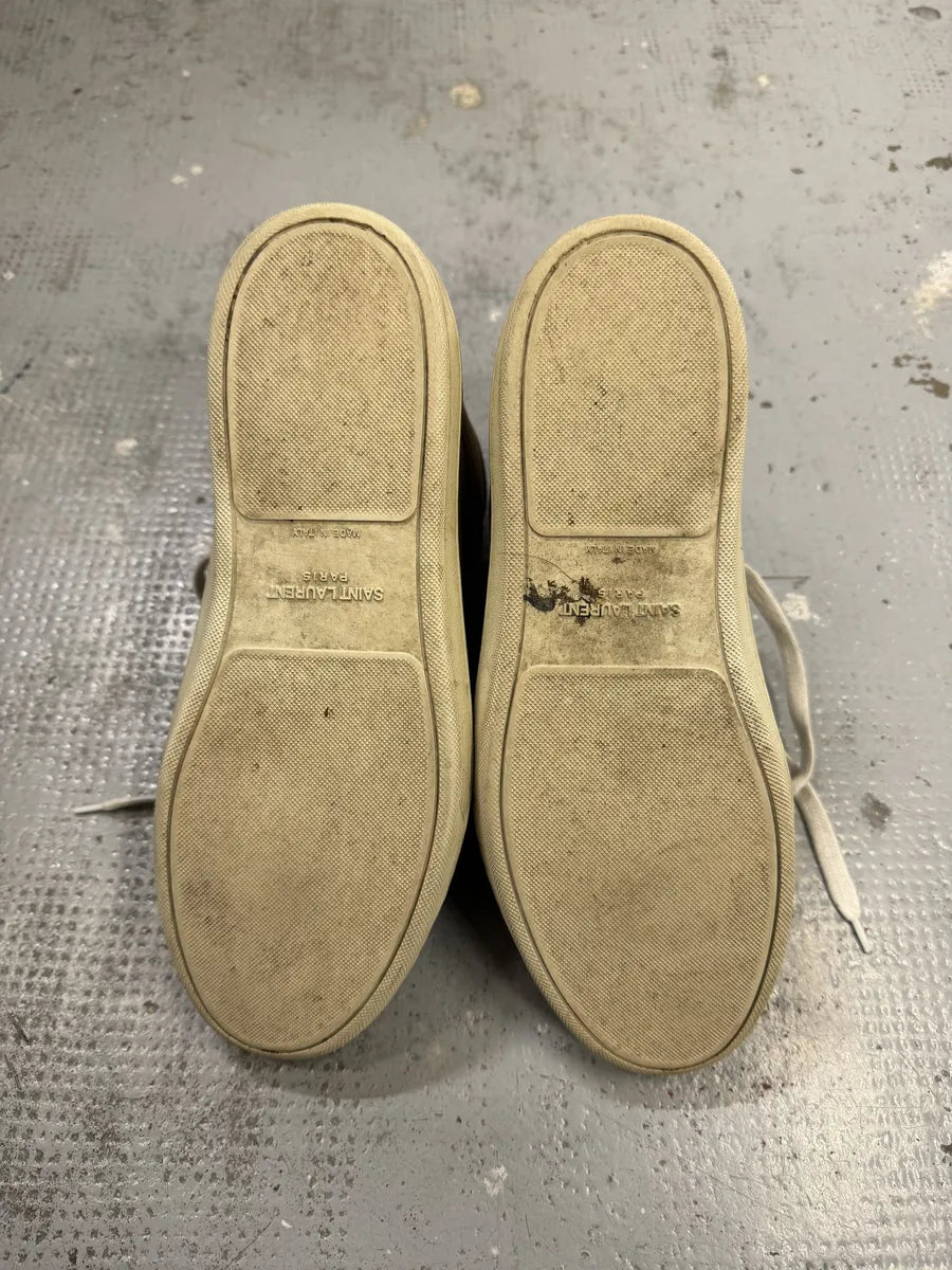 Saint Laurent Brown & Black Suede Leather High Sneakers GNoGnsH 7