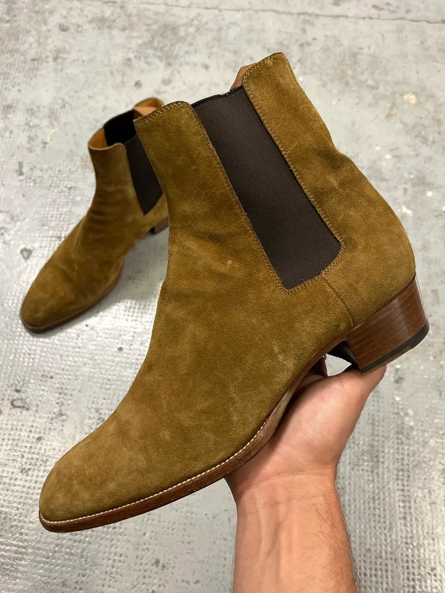 Saint Laurent Camel Suede Camarguese Boots AnfUqmh 0