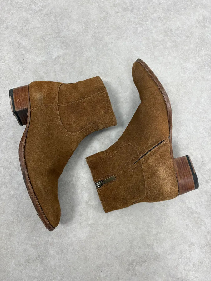Saint Laurent Camel Suede Leather Ankle Boots SBlFbks 5