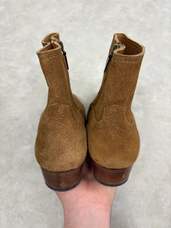 Saint Laurent Camel Suede Leather Ankle Boots SBlFbks 6