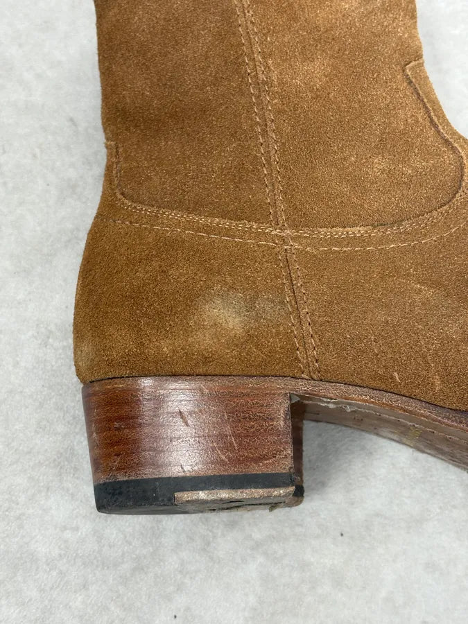 Saint Laurent Camel Suede Leather Ankle Boots SBlFbks 9