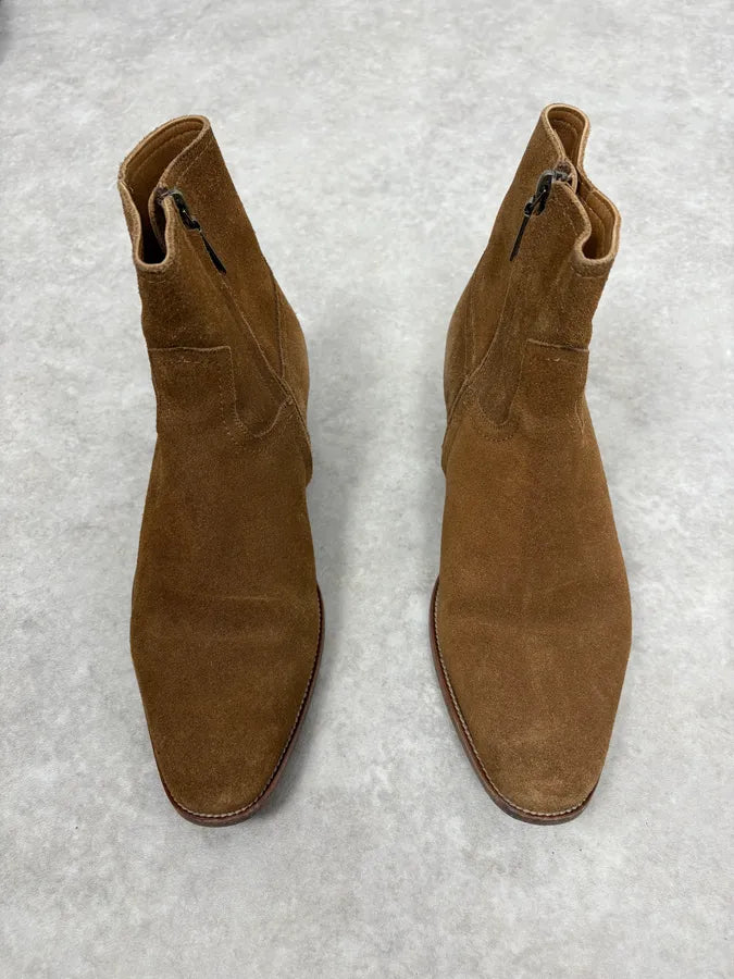 Saint Laurent Camel Suede Leather Ankle Boots SBlFbks 1
