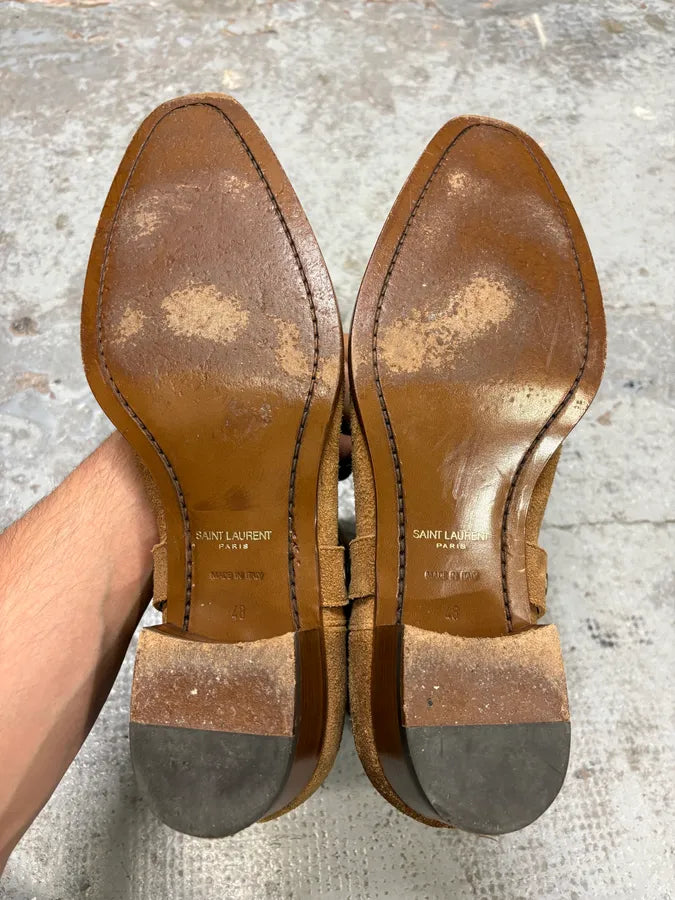 Saint Laurent Camel Suede Leather Ankle Cowboy Boots jROCzur 7