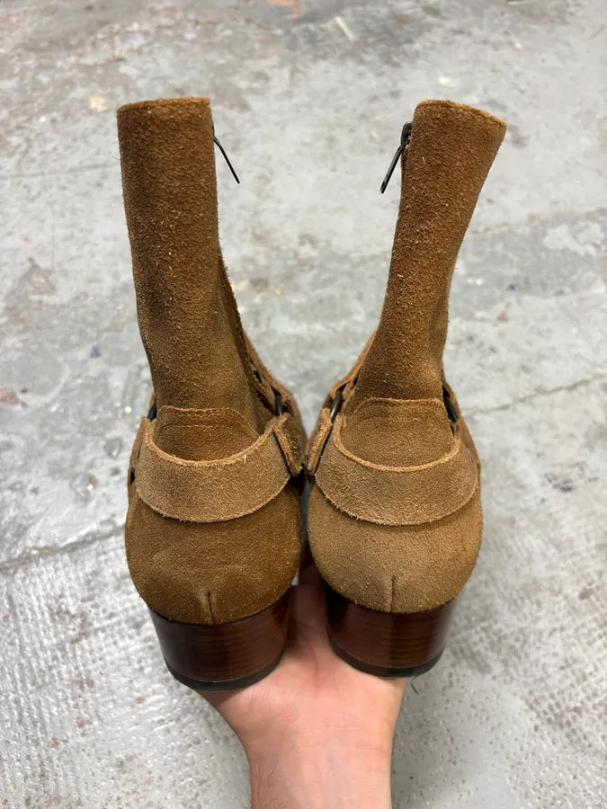 Saint Laurent Camel Suede Leather Ankle Cowboy Boots jROCzur 6