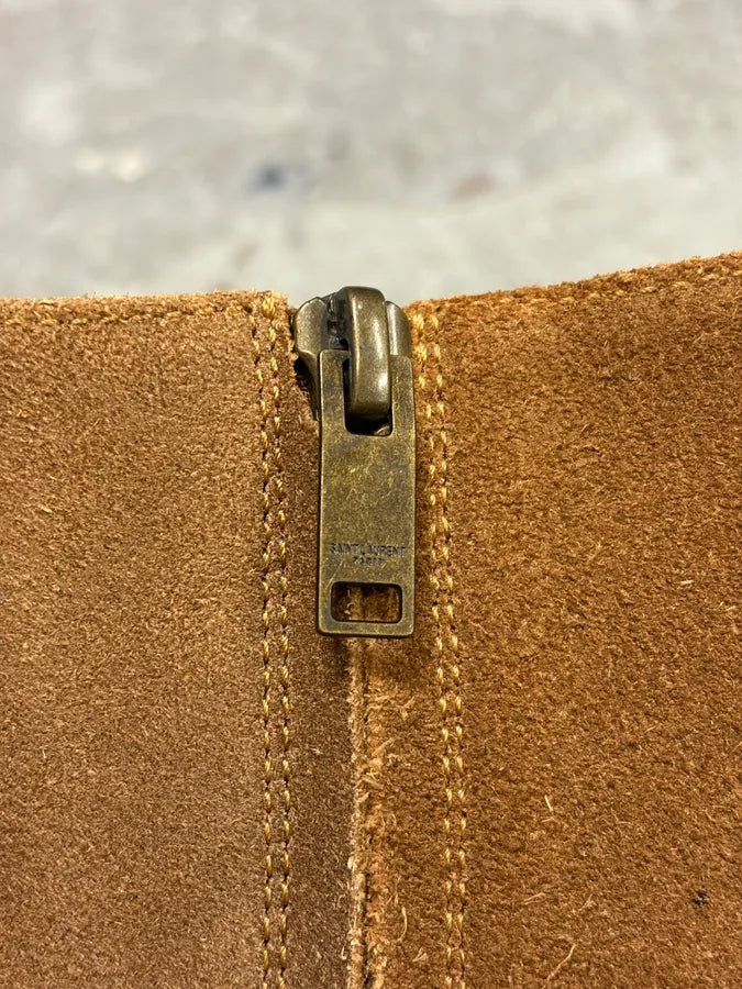 Saint Laurent Camel Suede Leather Ankle Cowboy Boots jROCzur 8