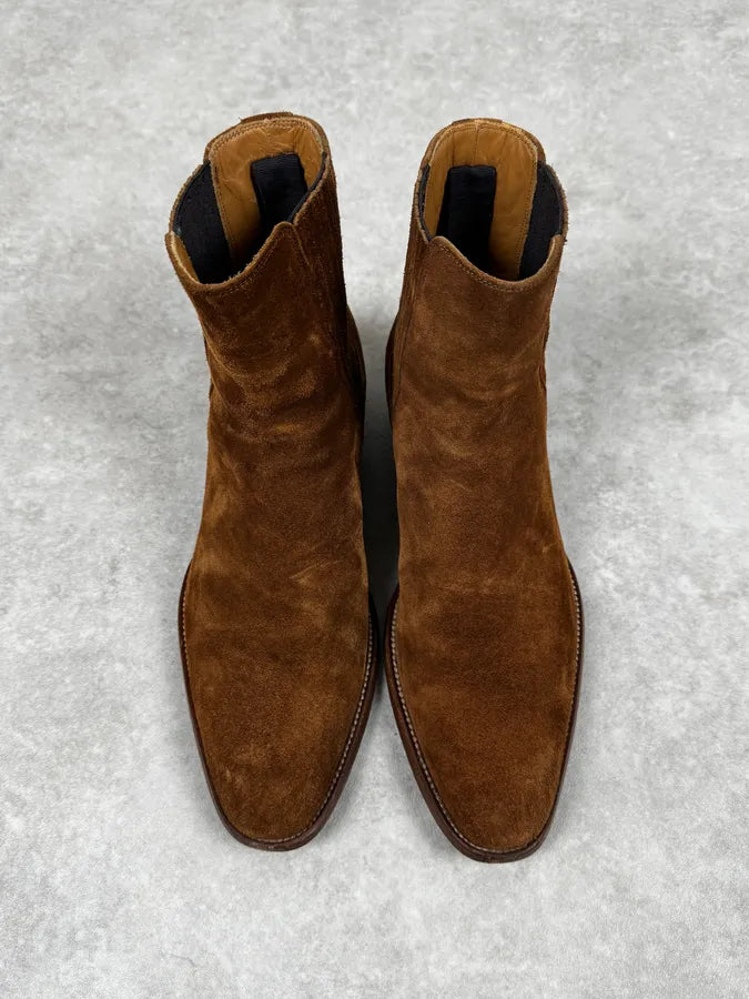 Saint Laurent Camel Suede Leather Boots pVsANBn 1