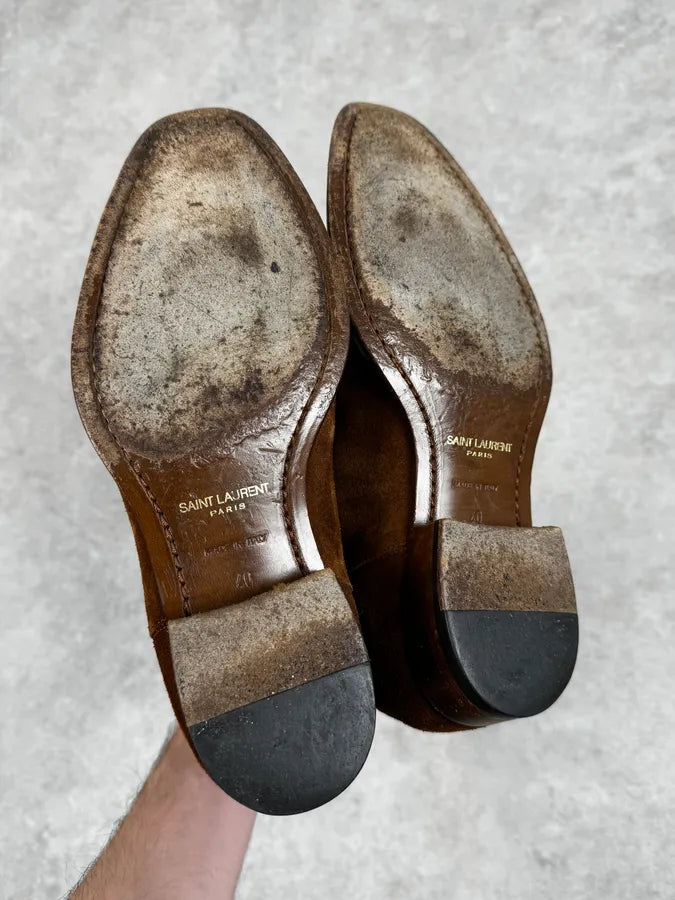 Saint Laurent Camel Suede Leather Boots pVsANBn 4