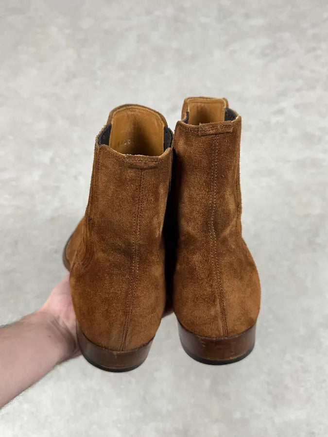 Saint Laurent Camel Suede Leather Boots pVsANBn 3