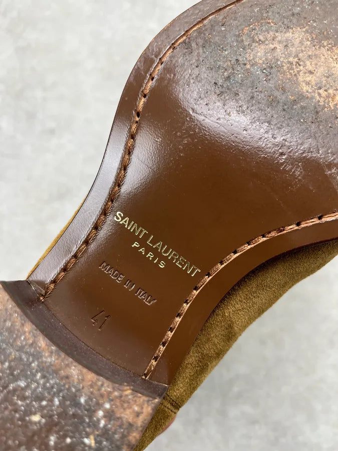 Saint Laurent Camel Suede Wyatt Chelsea Boots wqRKOTt 6