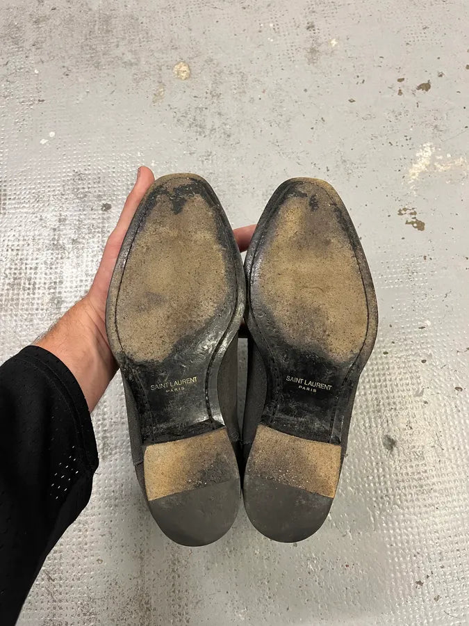 Saint Laurent Dark Grey Suede Chelsea Boots SopdhUA 6