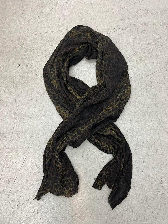 SS2014 Saint Laurent Dark Wool Leopard Scarf lvTTtCw 0