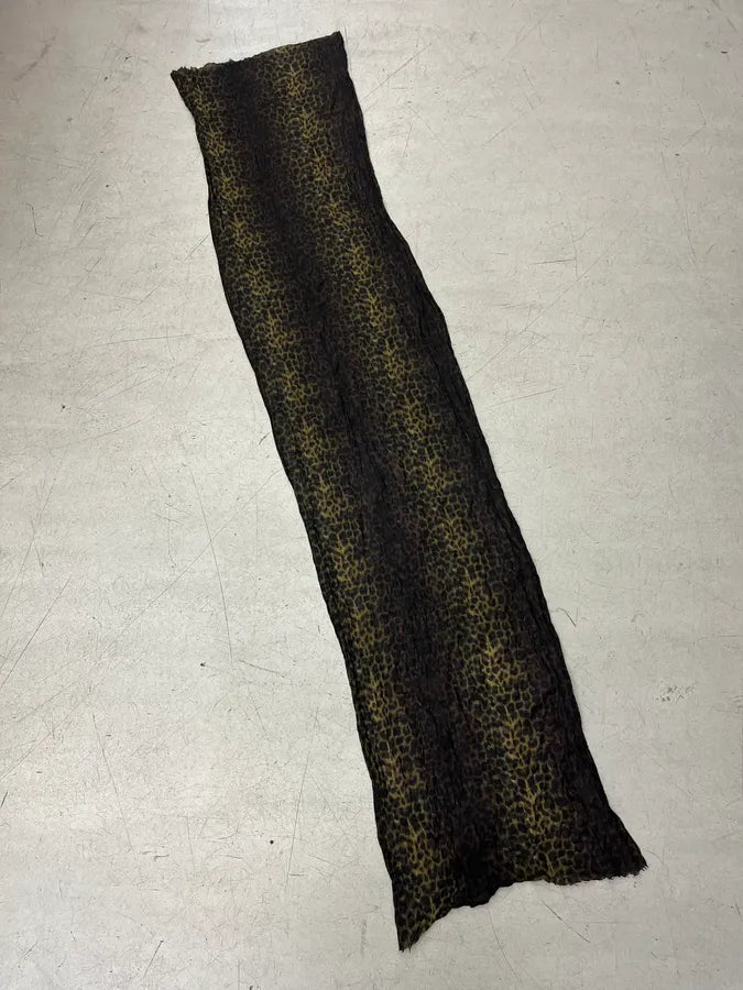 SS2014 Saint Laurent Dark Wool Leopard Scarf lvTTtCw 5