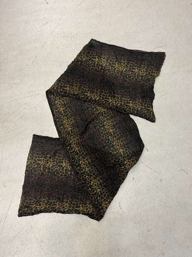 SS2014 Saint Laurent Dark Wool Leopard Scarf lvTTtCw 2
