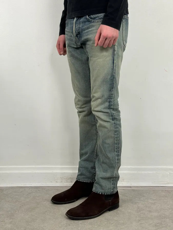 Saint Laurent Blue Denim Denim Jeans mxdKLWm 2