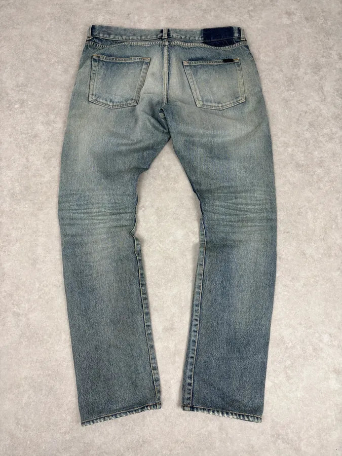 Saint Laurent Blue Denim Denim Jeans mxdKLWm 5