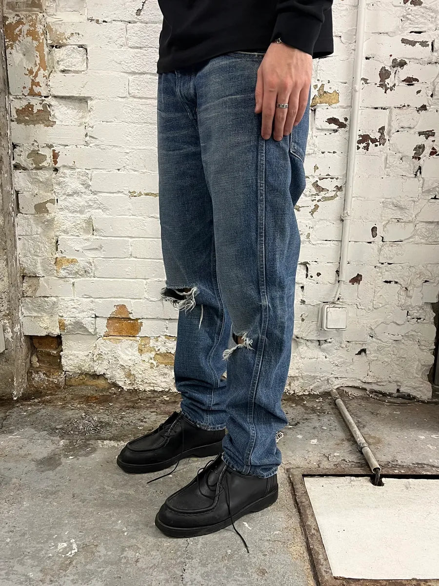 Saint Laurent Destroyed Blue Jean ZnKyaqn 2