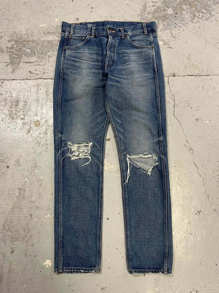 Saint Laurent Destroyed Blue Jean ZnKyaqn 4