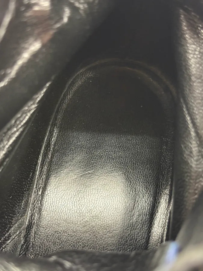 2010s Saint Laurent Black Floral Leather Combat Boots  yowbSaE 9