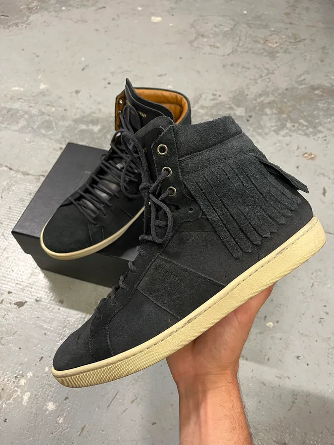 Saint Laurent Fringe Suede High Shoes fNDtHdZ 0
