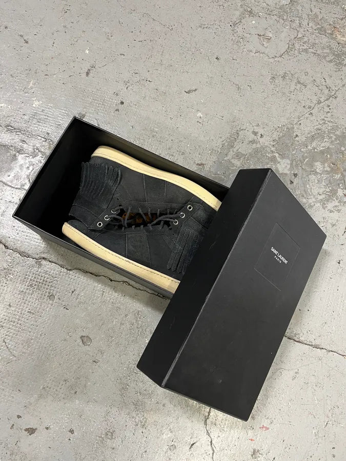 Saint Laurent Fringe Suede High Shoes fNDtHdZ 1