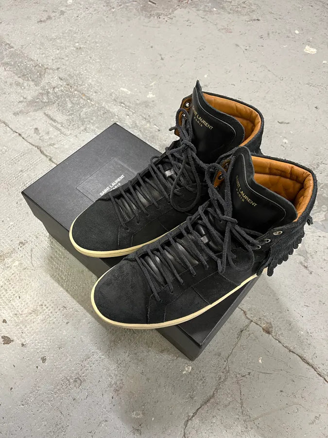 Saint Laurent Fringe Suede High Shoes fNDtHdZ 2