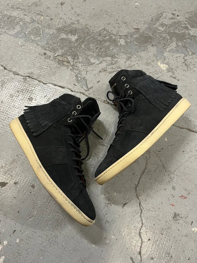 Saint Laurent Fringe Suede High Shoes fNDtHdZ 3