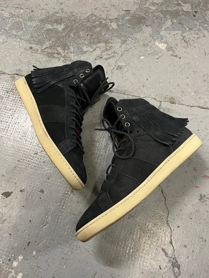 Saint Laurent Fringe Suede High Shoes fNDtHdZ 4