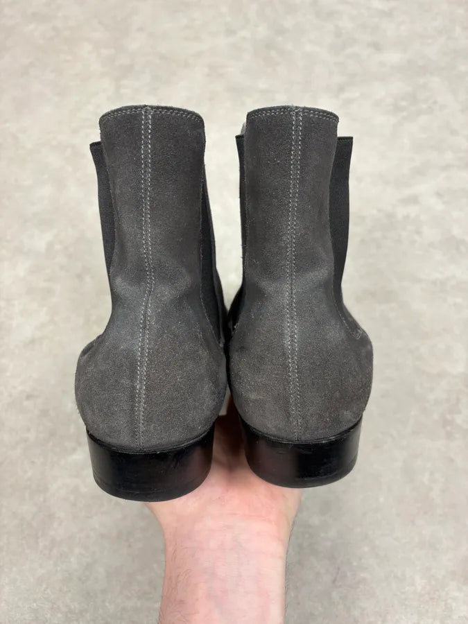 Saint Laurent Grey Suede Chelsea Leather Boots TwAejdJ 6