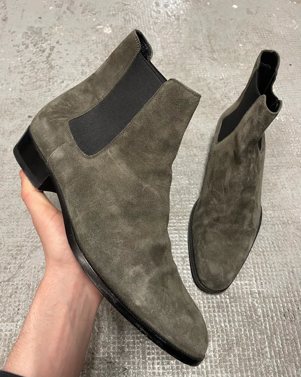 Saint Laurent Grey Suede Leather Boots (42.5eu/us9) qdkqJcT 0