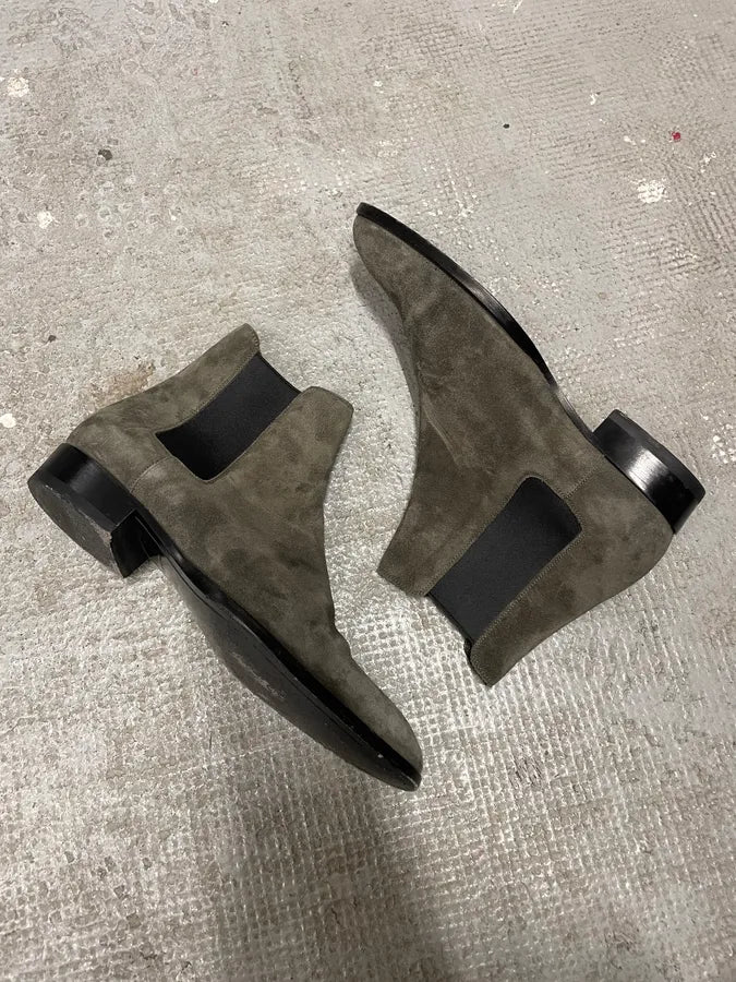 Saint Laurent Grey Suede Leather Boots (42.5eu/us9) qdkqJcT 5