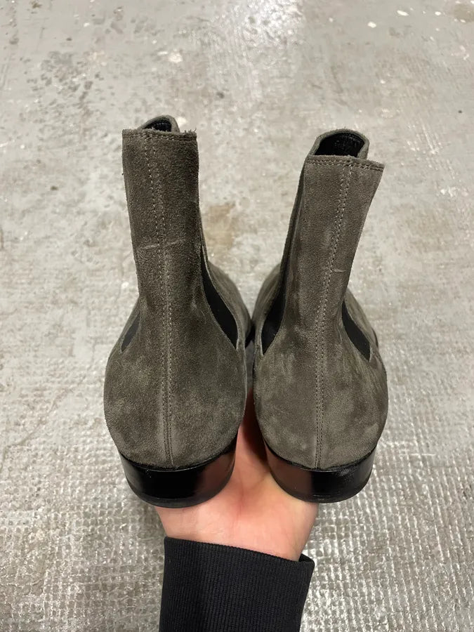 Saint Laurent Grey Suede Leather Boots (42.5eu/us9) qdkqJcT 6