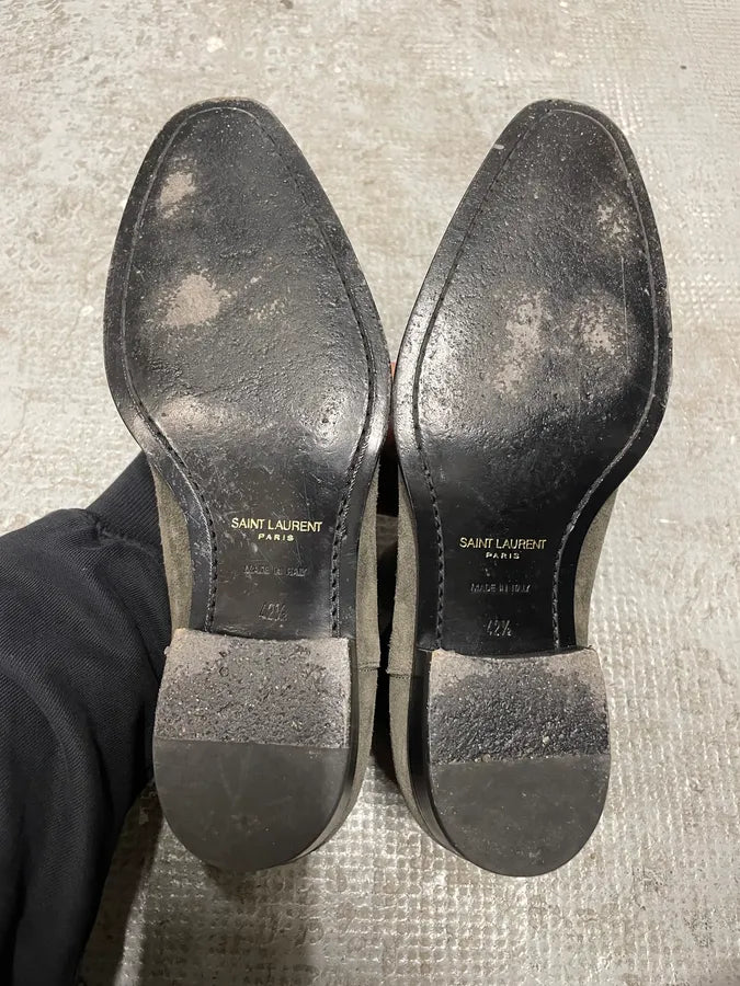 Saint Laurent Grey Suede Leather Boots (42.5eu/us9) qdkqJcT 7