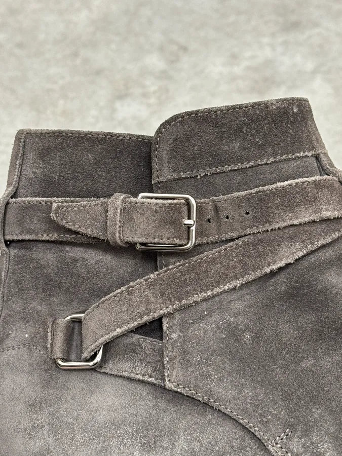 Saint Laurent Grey Suede Jodhpur Boots MZEMjBu 4