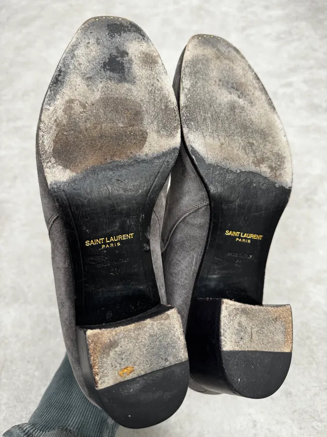 Saint Laurent Grey Suede Jodhpur Boots MZEMjBu 5