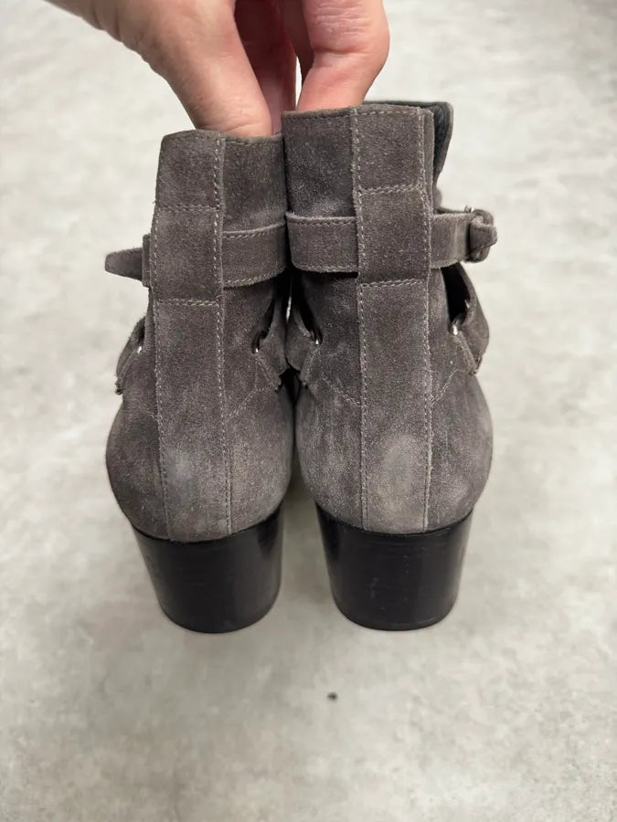 Saint Laurent Grey Suede Jodhpur Boots MZEMjBu 3