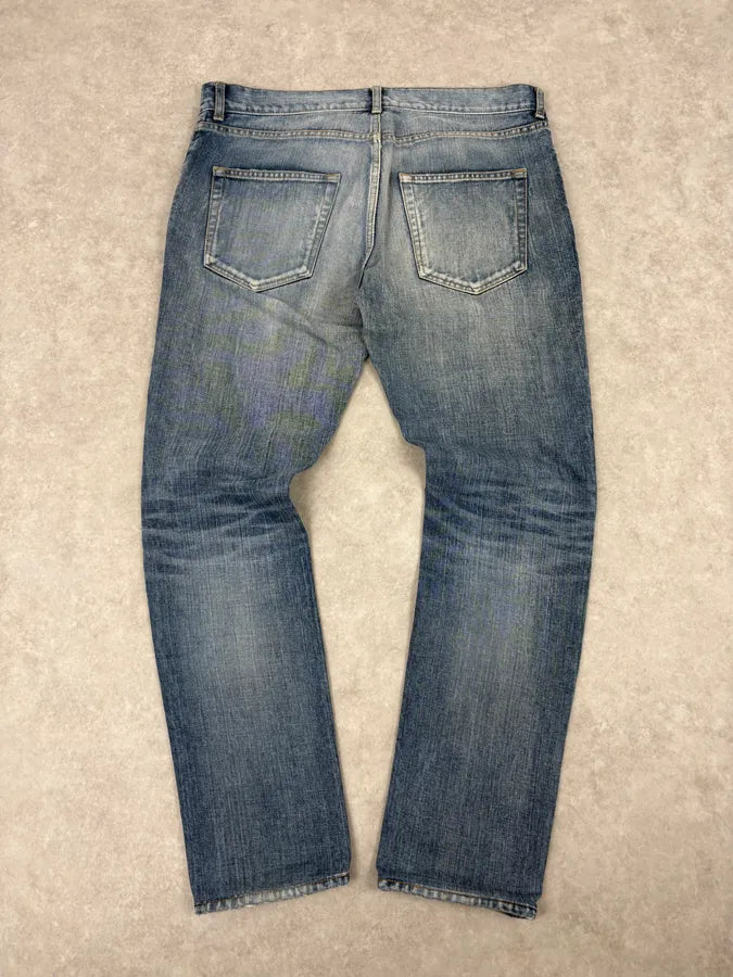 SS2017 Saint Laurent Blue Slim Denim Jeans bUxwlvo 5