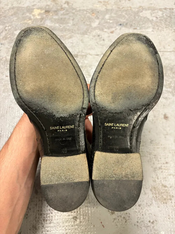 Saint Laurent Jodhpur Black Crocodile Leather Boots sAiFAbb 7